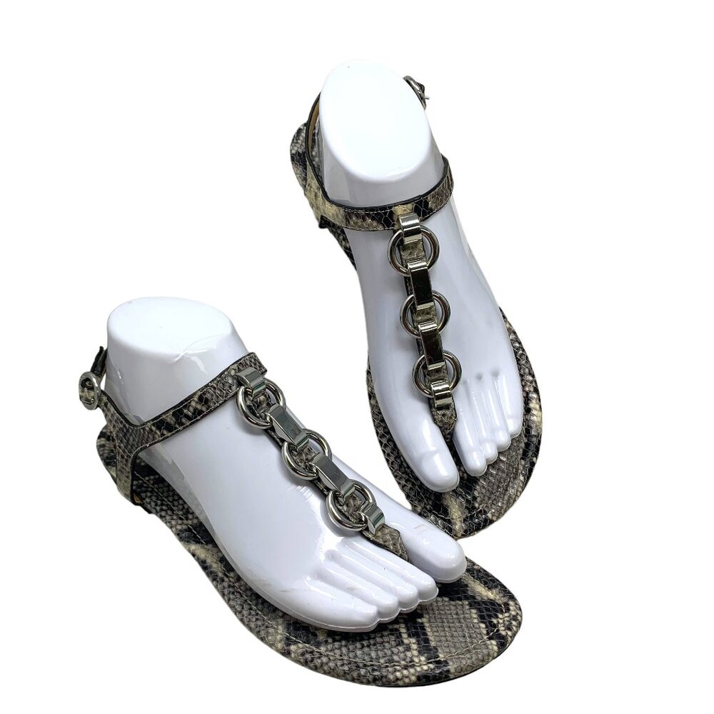 Michael Michael Kors Mahari Embossed‎ Leather Thong Sandal